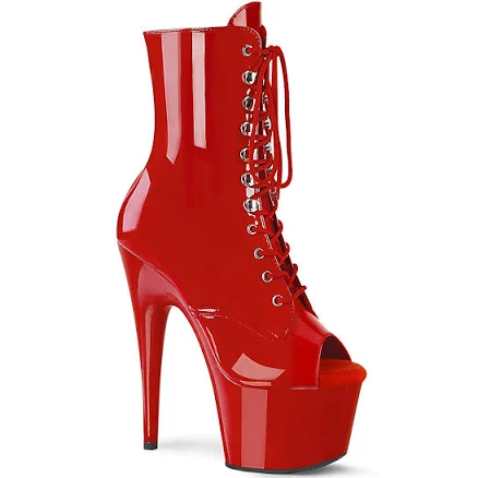 7" Heel 2 3/4" PF Lace-Up Front Ankle Boot
