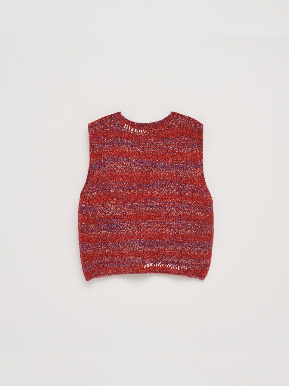 Gradient Pop Color Knit Vest (Red)