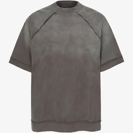 Spray Washed Raw Edge Raglan Knit T-Shirt