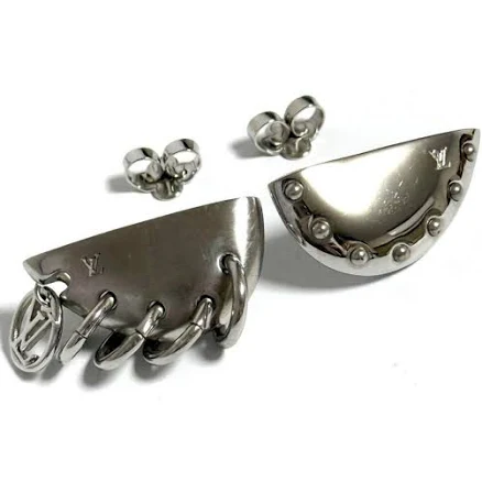 Louis Vuitton Jewelry | Louis Vuitton Asymmetrical Bionic Earrings For Men And Women | Color: Silver | Size: Os | Elady's Closet