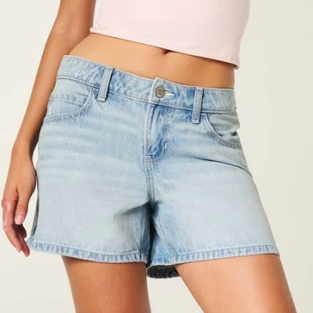 Hollister Women's Low-Rise Distressed Baggy Jean Shorts