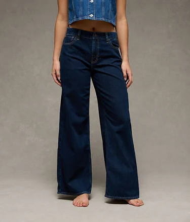 AE Women's Super High-Waisted Baggy Wide-Leg Jeans