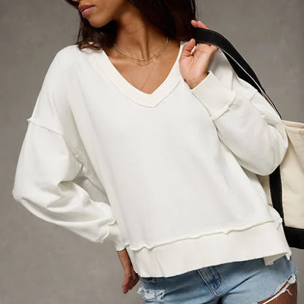 American Eagle Big Hug V-Neck Fleece Sweatshirt for Women