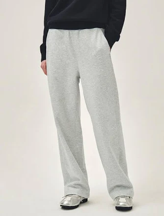 "MARITHE + FRANCOIS GIRBAUD STITCH WIDE SWEAT PANTS Light Heather Gray" by W Concept