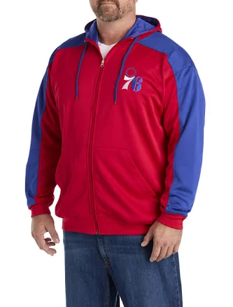 DXL Nba Men's Big & Tall Colorblocked Team Zip-Up Hoodie