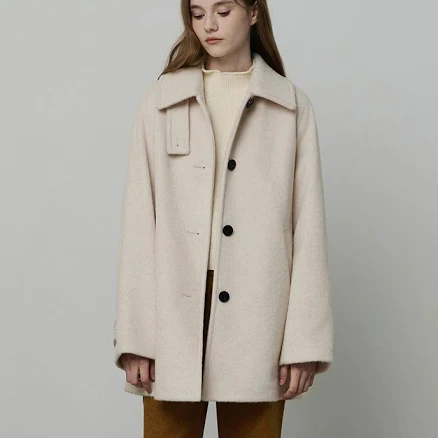 IT MICHAA Belted Single-Breasted Half Coat