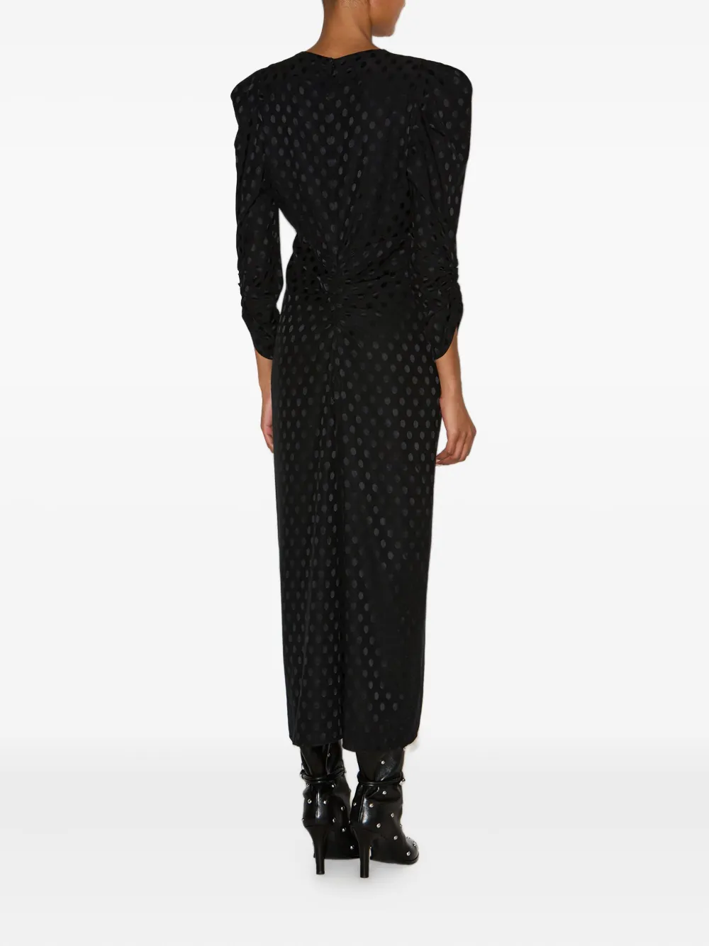 Albi Polka-dot Silk Midi Dress