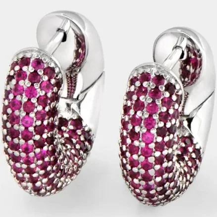 Pavé Huggie Hoop Earrings