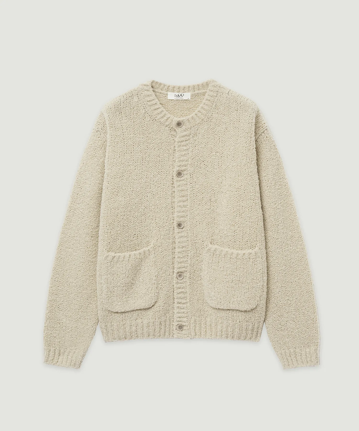 Bongbong Boucle Wool Round Cardigan Oatmilk