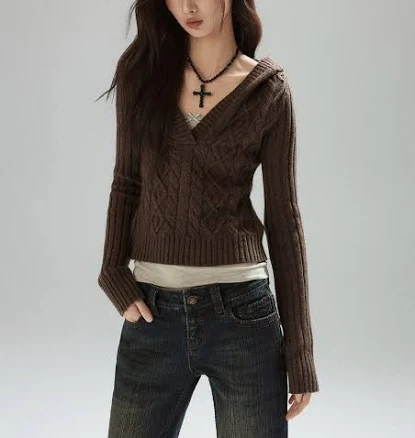 Mocha Knit Hooded Sweater
