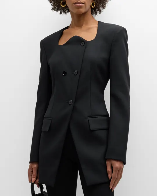 Organic Cotton Curved-Neck Jacket
