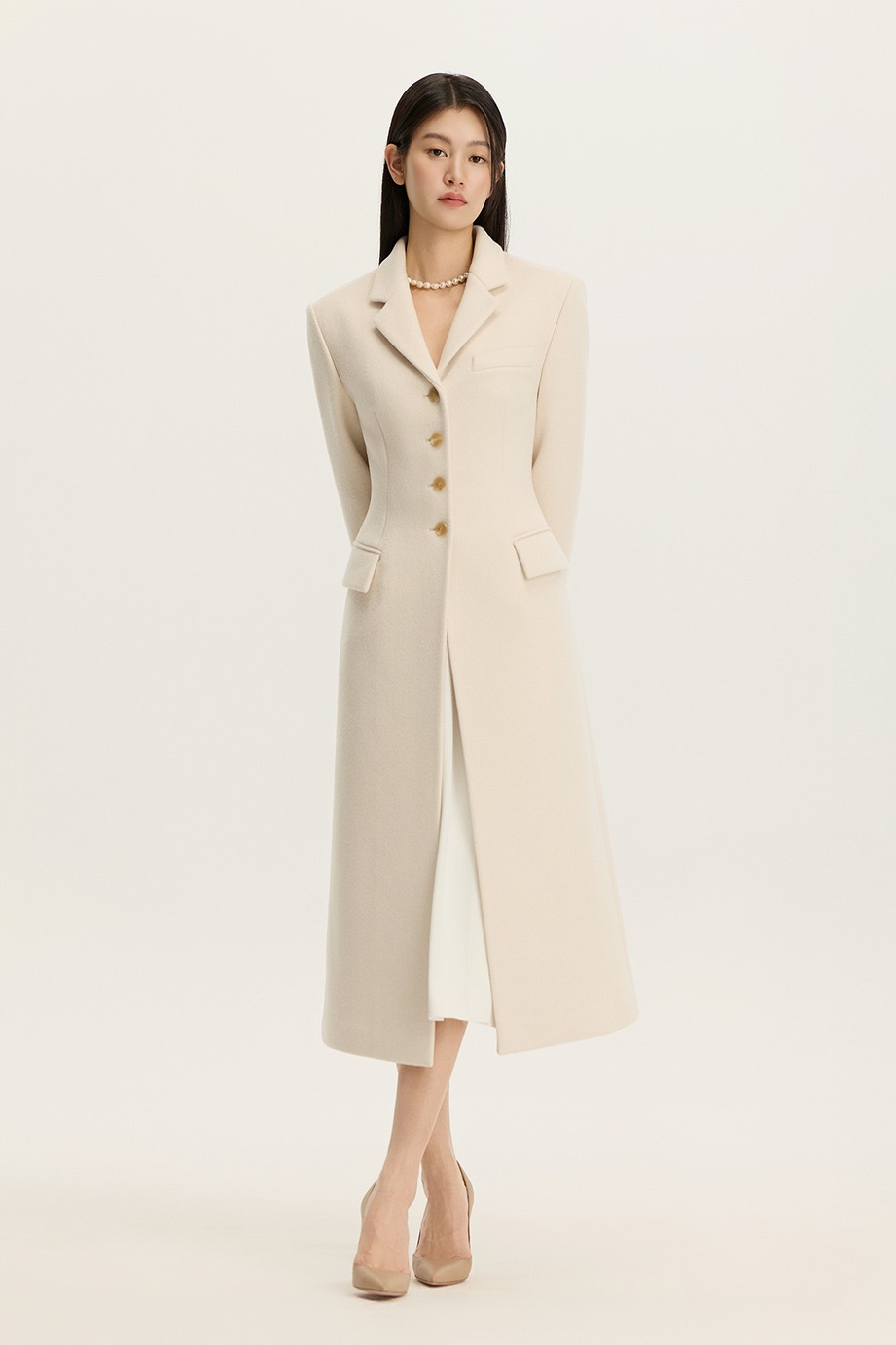 Cashmere Wool Single Tailored Coat