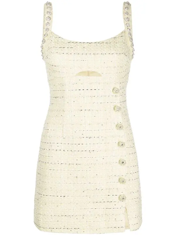 Bouclé Diamante-embellished Dress