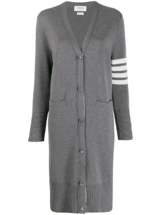 4-Bar V-neck Long Cardigan