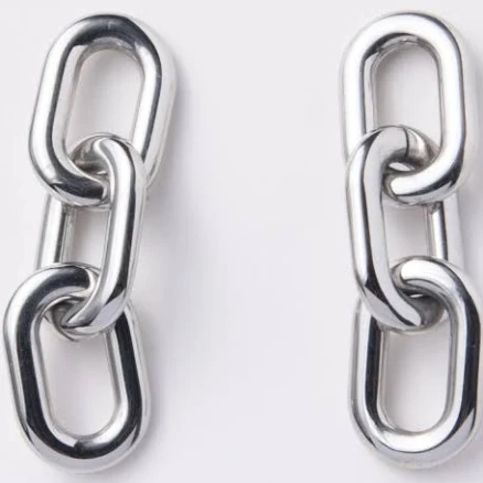 Sculptural Silver Link Stud Earrings