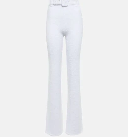 Coperni, Belted high-rise pants, Women, White, US 6, Pants, Materialmix