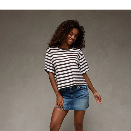 AE Women's Boxy Striped T-Shirt