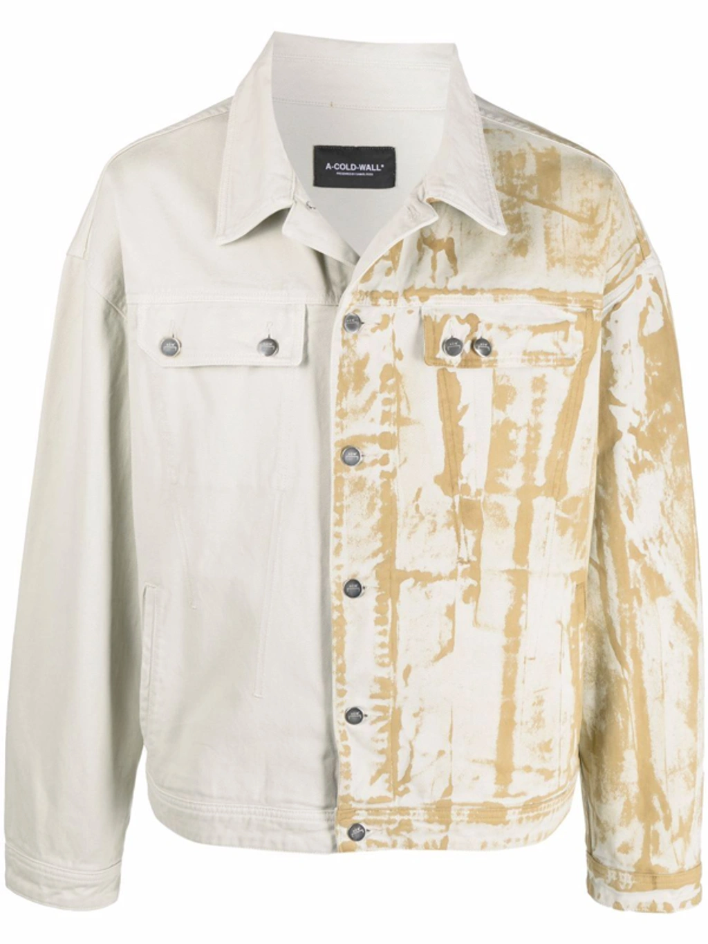 Pigment Irregular-pattern Denim Jacket In Neutrals