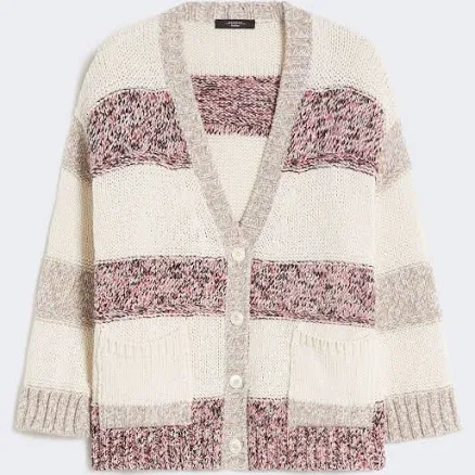 Weekend Max Mara Striped Wool and Cotton Cardigan