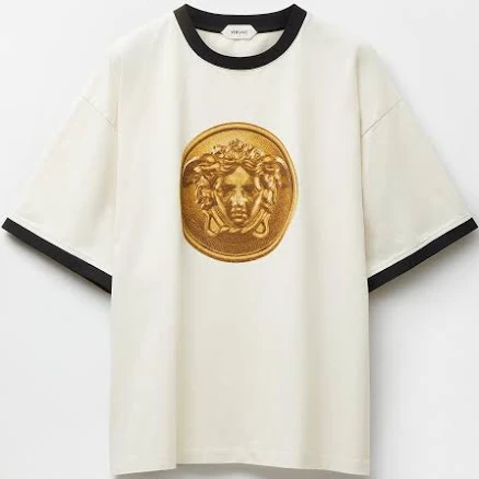 Versace Men's Beige Cotton T-Shirt