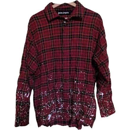 Palm Angels Men's Plaid Cotton Shirt Multicolour Size M