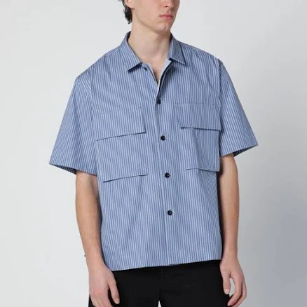 Sacai Light blue Striped cotton Men Shirt