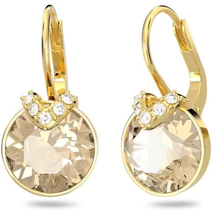 Swarovski Bella V Round Gold Crystal Dangle Earrings