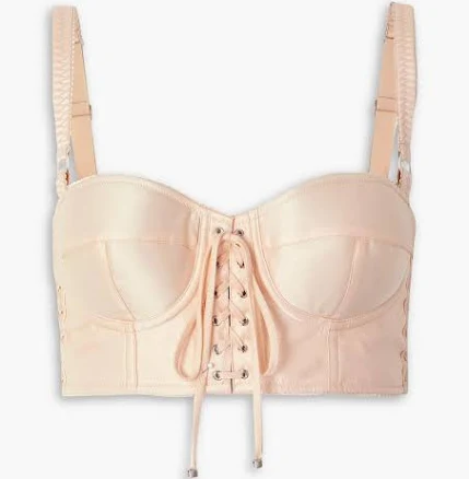 Dolce & Gabbana Women's Cropped Lace-up Satin Bustier Top