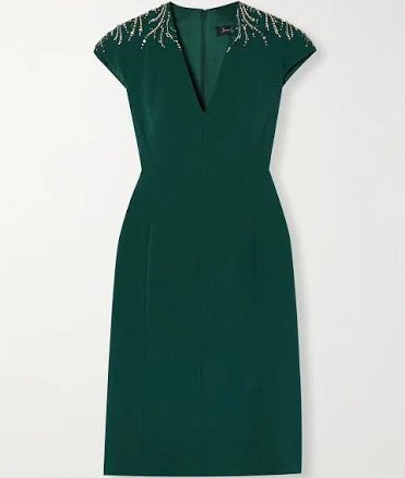 Jenny Packham Embellished Cady Midi Dress