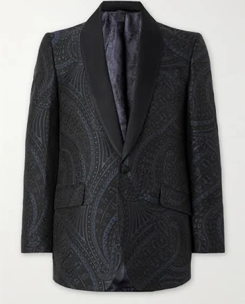 Favourbrook Men's Paisley-Jacquard Twill-Trimmed Tuxedo