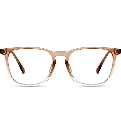 Square Acetate, TR Mixed material, Full-Rim Eyeglasses | Prescription & Non-Prescription, Brown Fade