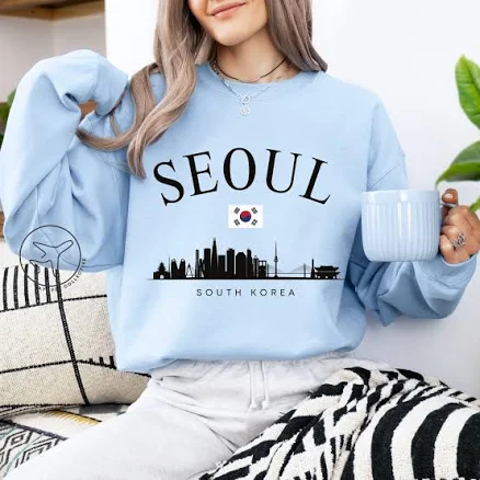 Seoul South Korea Skyline Pullover Sweatshirt