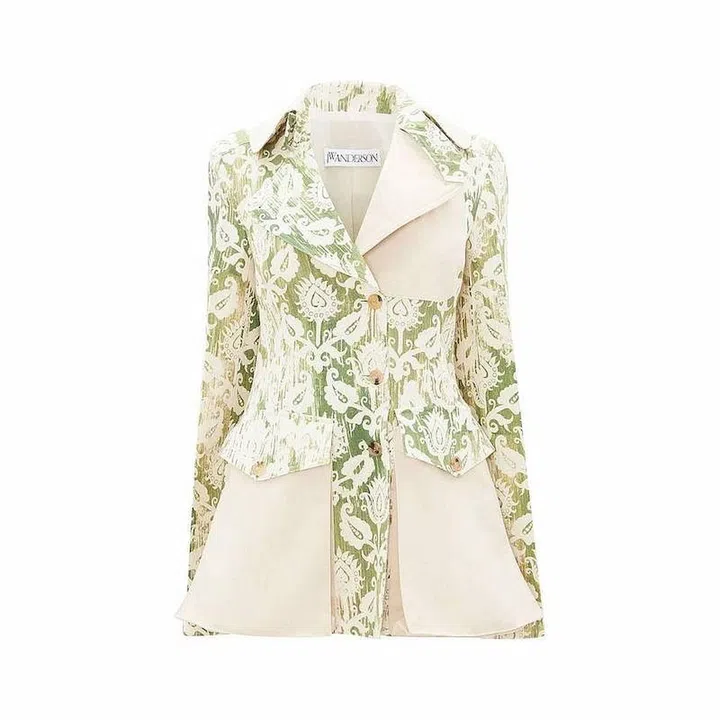 Paisley Print Linen Blazer