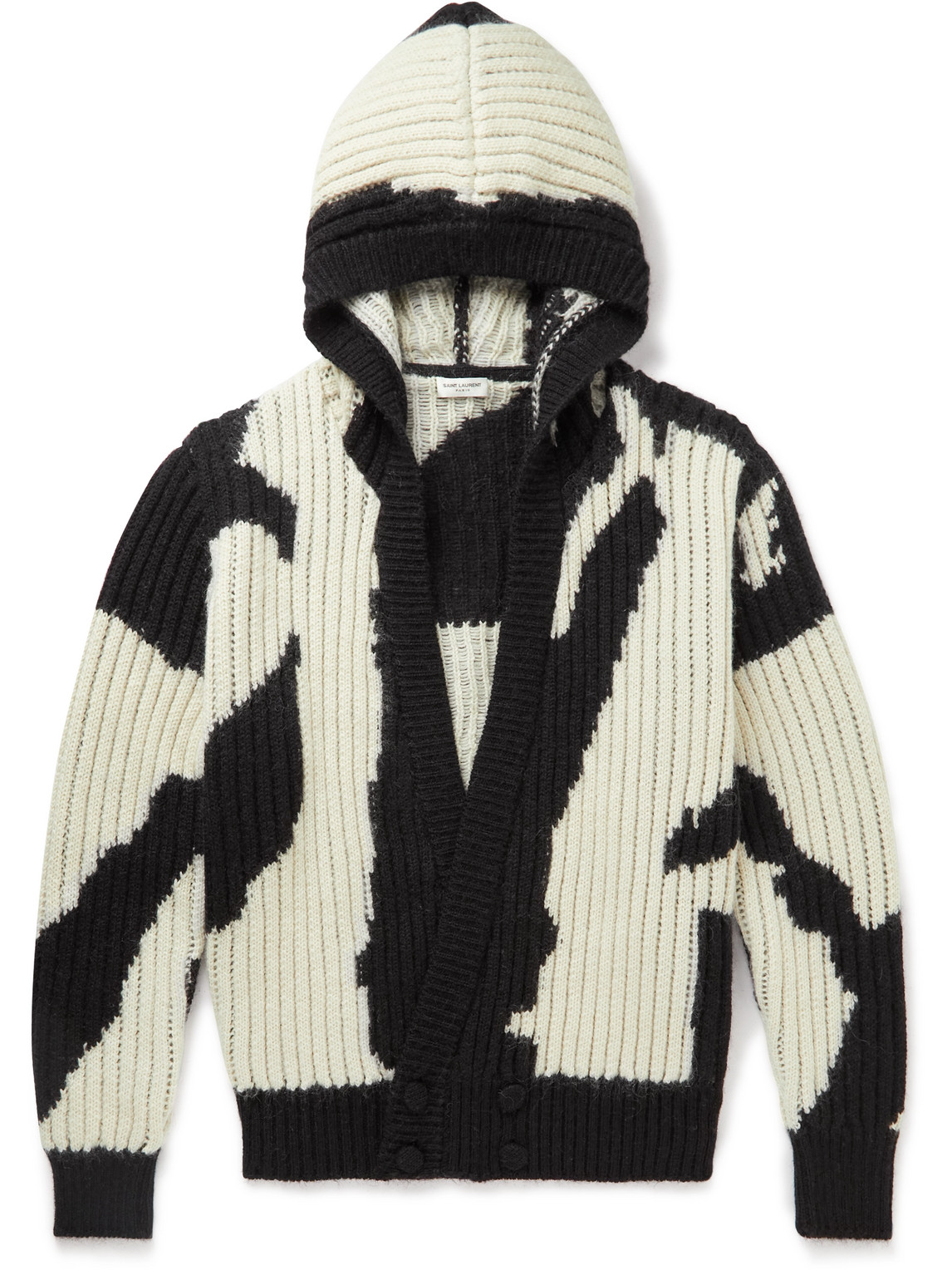 Jacquard Hooded Cardigan