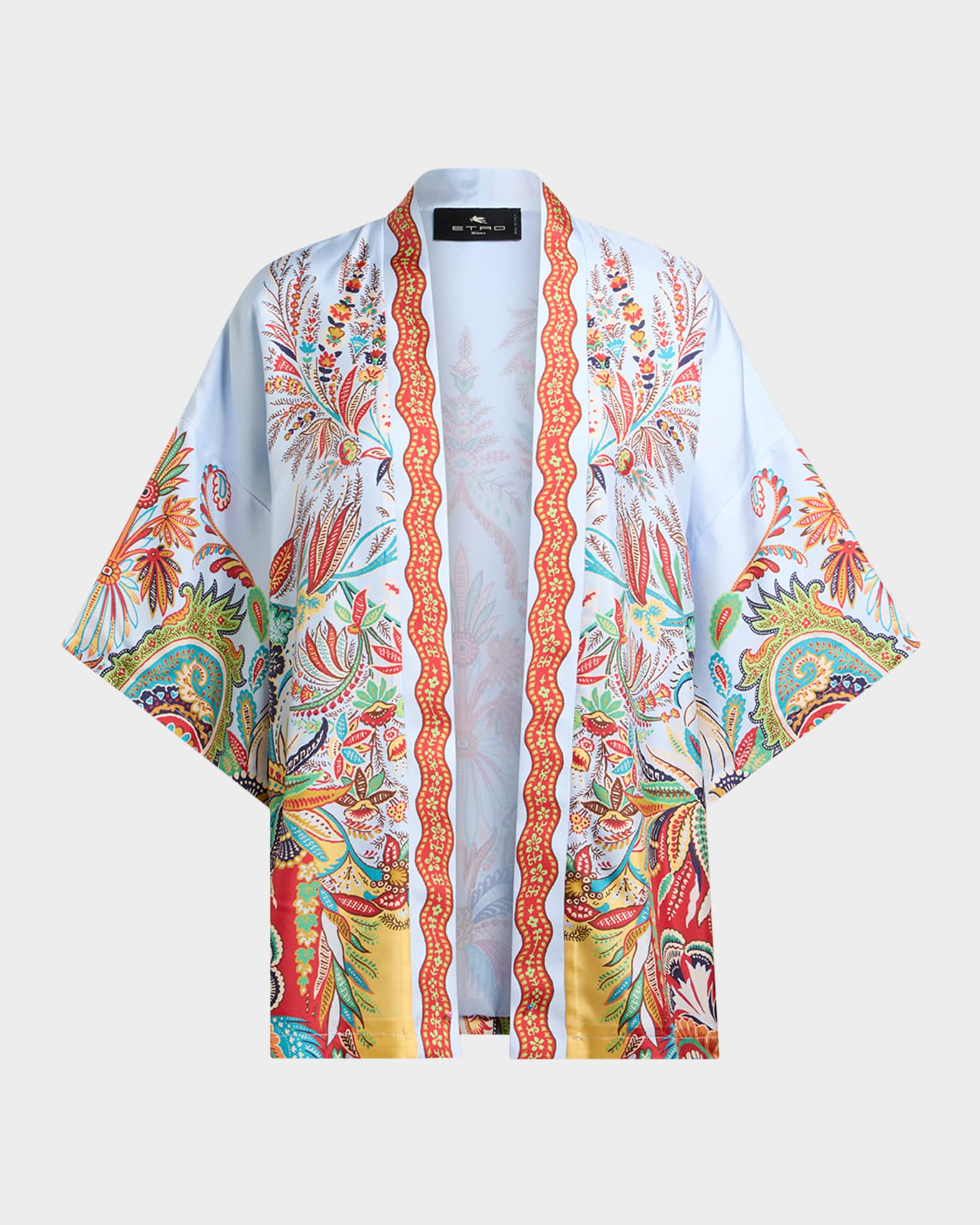 Ornamental Print Kimono Coat