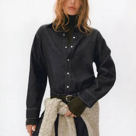 H&M Ladies Soft Denim Feather Shirt