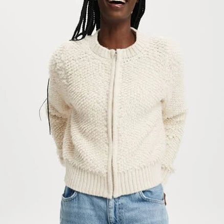 Cotton On Women - Shaggy Crew Texture Cardigan - Stone Size - 2Xs Women