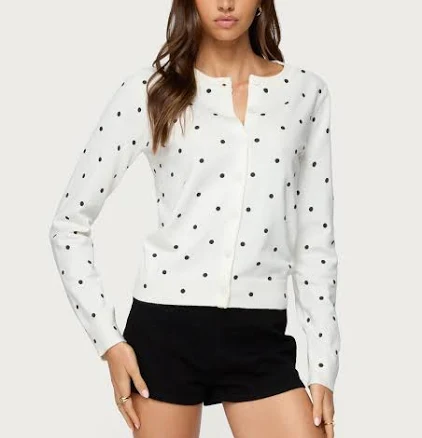 Edikted Women's Shea Polka Dot Knitted Cardigan