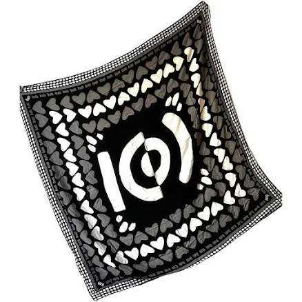 Mcq Black Heart Pattern Silk Neckerchief