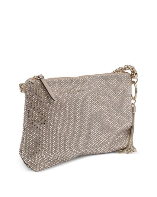 Crystal-embellished Leather Clutch