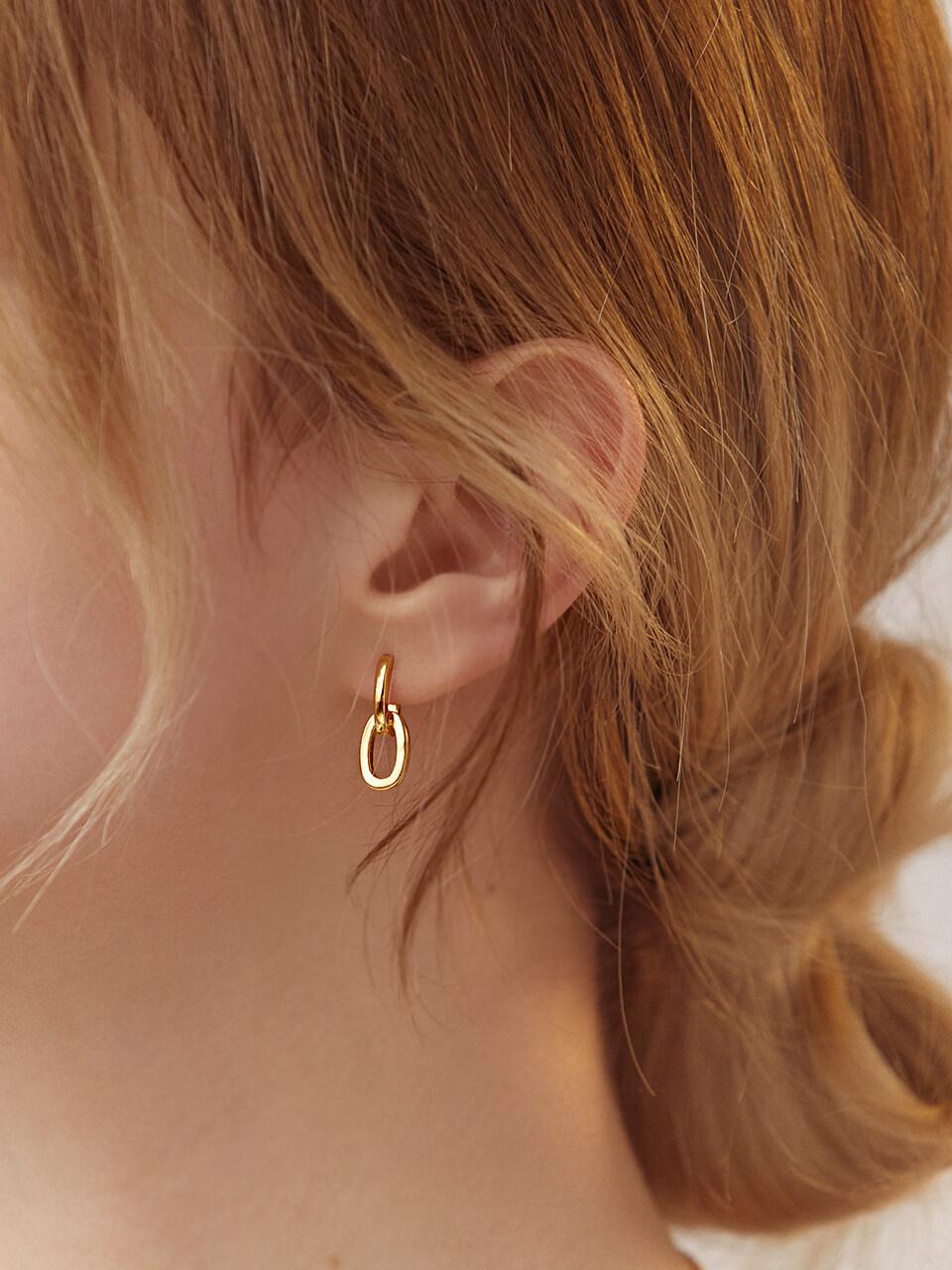 Edge Chain Post Earring
