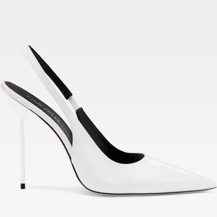 Paris Texas - Women's Lidia Patent Leather Slingback Pumps 6 / White