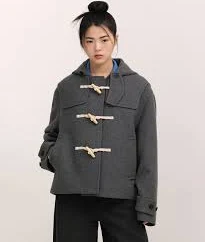 Women's Wool Blend Short Duffle Coat [Medium Gray]