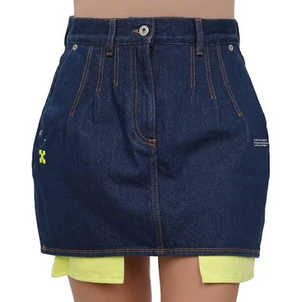 Off-White Virgil Abloh Logo Mini Jeans Denim Skirt