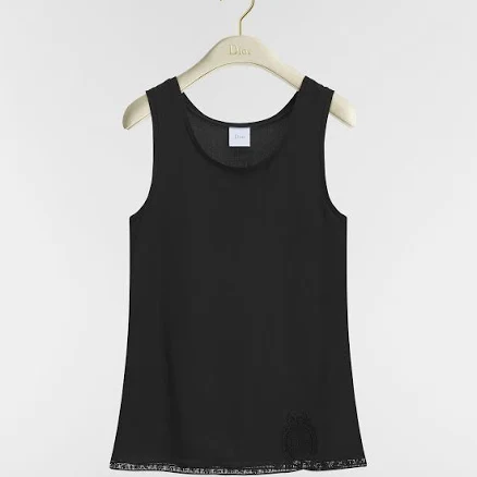 DIOR Women's Médaillon Embroidered Silk Crepe Tank Top