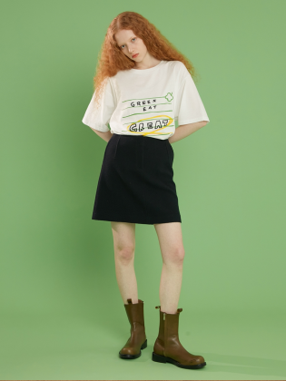 Tweed Mini Skirt Navy