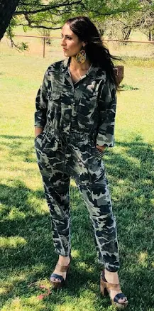 Camo Denim Jumpsuit