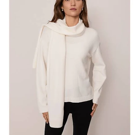 Ann Taylor Women's Petite Weekend Scarf Sweater
