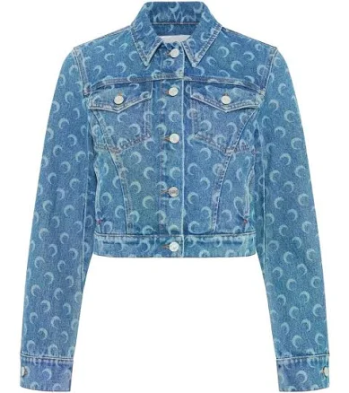 Marine Serre Moon Print Denim Women Jacket