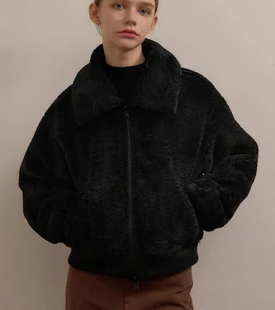 W Concept Reversible Soft Fur Jumper Jacket